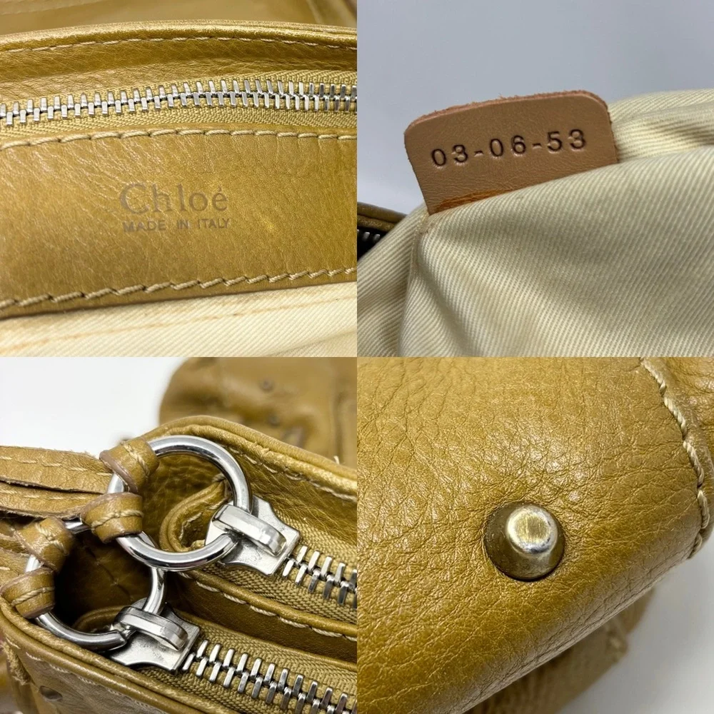 Chloé Paddington Hobo Tan Grained Leather Padlock Shoulder Bag Vintage Y2K